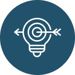 Light bulb with arrow through center.
